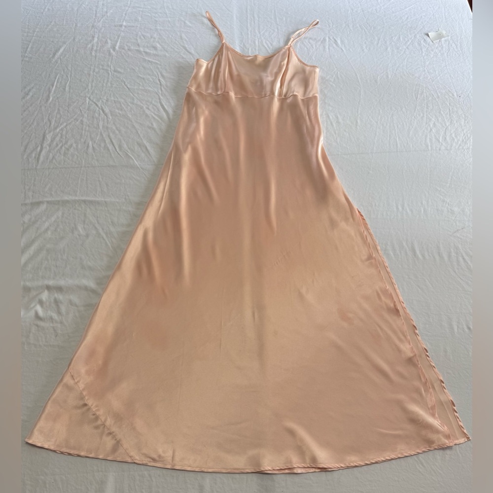 Victorias Secret Blush pink Peach Slip Cami M Vintage Satin Slip Dress